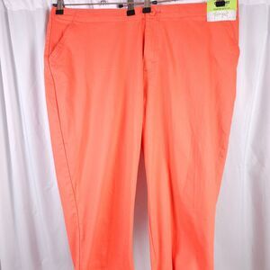 NWT Riders by Lee Womens 18W 41x18 Orange Comfort Waist High Rise Capris Pants